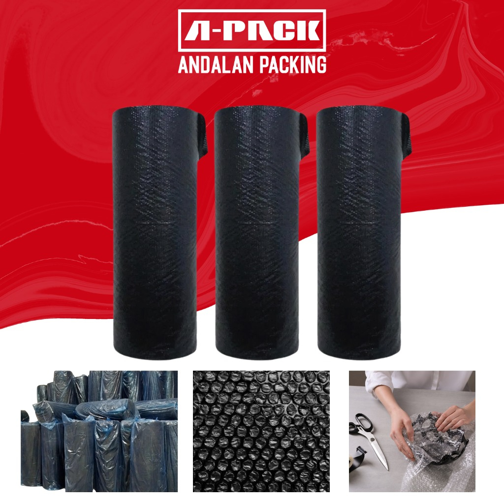 

Bubble Wrap Hitam Tebal 3kg | 125cm x 50meter | Khusus Instan
