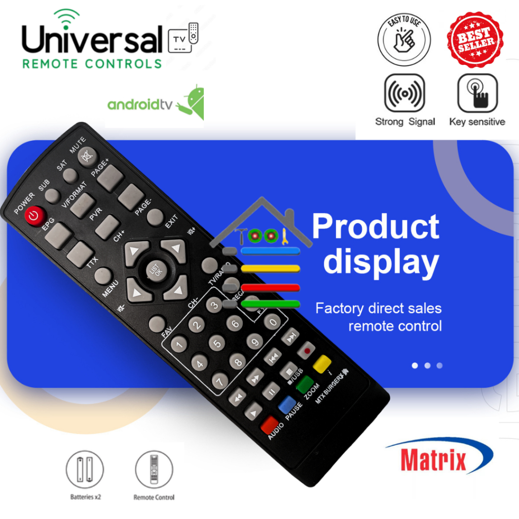 REMOTE T2 MATRIX BURGER STB MATRIX BIRU SILVER