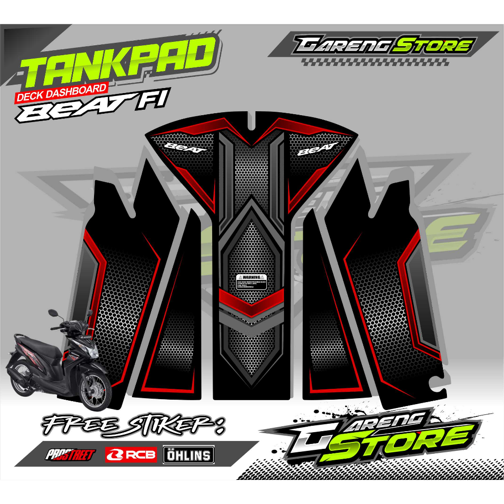 STRIPING VARIASI TANKPAD HONDA BEAT FI / PELINDUNG DASHBOARD STICKER MOTOR BEAT FI
