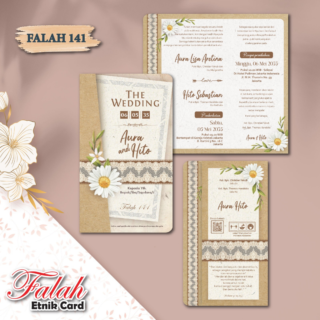 Undangan pernikahan murah / Blangko Undangan Pernikahan Falah 141 / Undangan soft cover / Undangan e