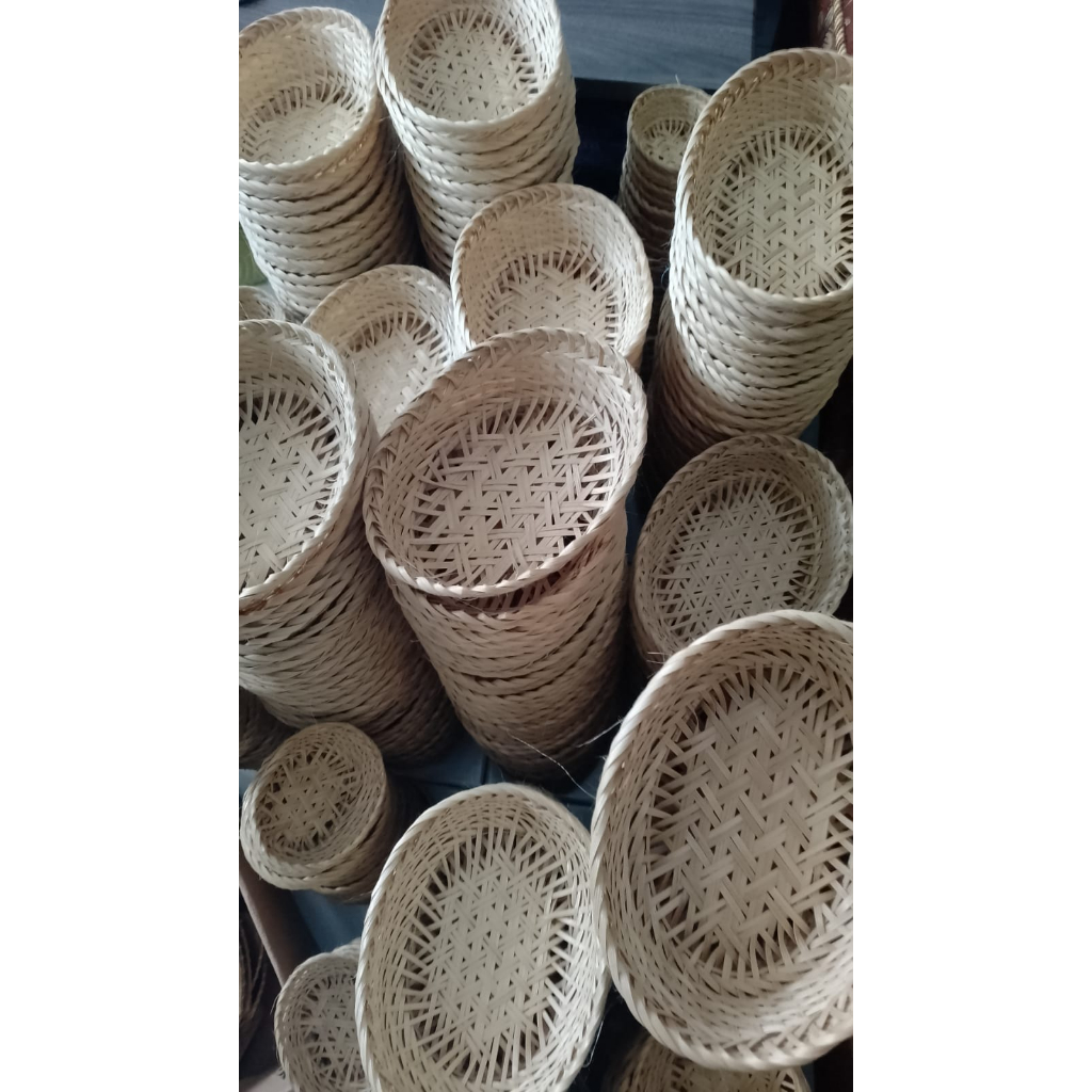 keranjang oval 17x12x5cm anyaman bambu hampers parcel souvenir lamaran snack