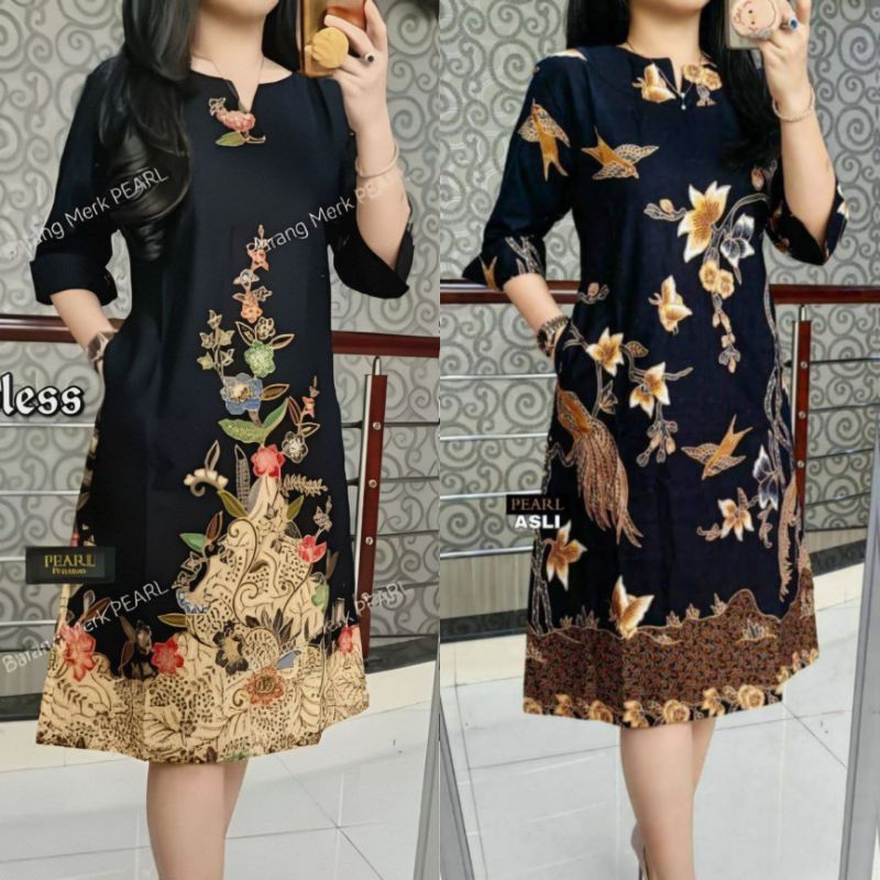 Dress Batik Unggul Jaya Premium Terbaru Jumbo | Baju Batik Wanita Dewasa Terbaru | Dress Batik Moder