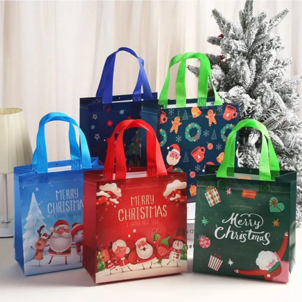 

(2pcs)Tas Spunbond Kado Gift Bag Spoonbond Goodie Bag Hampers Natal Christmas