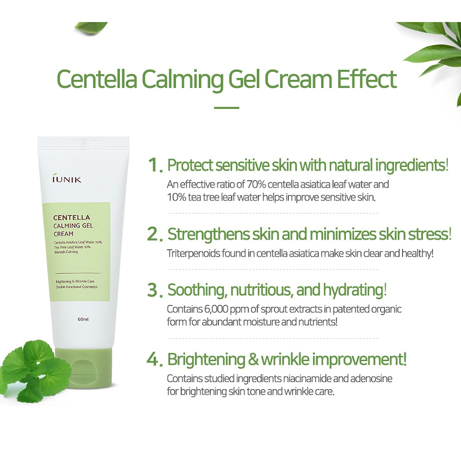 [iUNIK] Centella Calming Gel/Beta Glucan Daily Moisture Cream 60ml Best Summer Cream Duo set