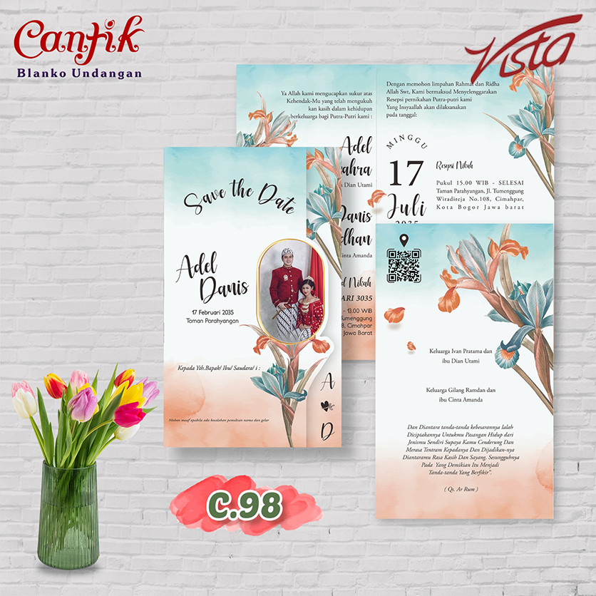 Blanko undangan cantik kode cantik 98
