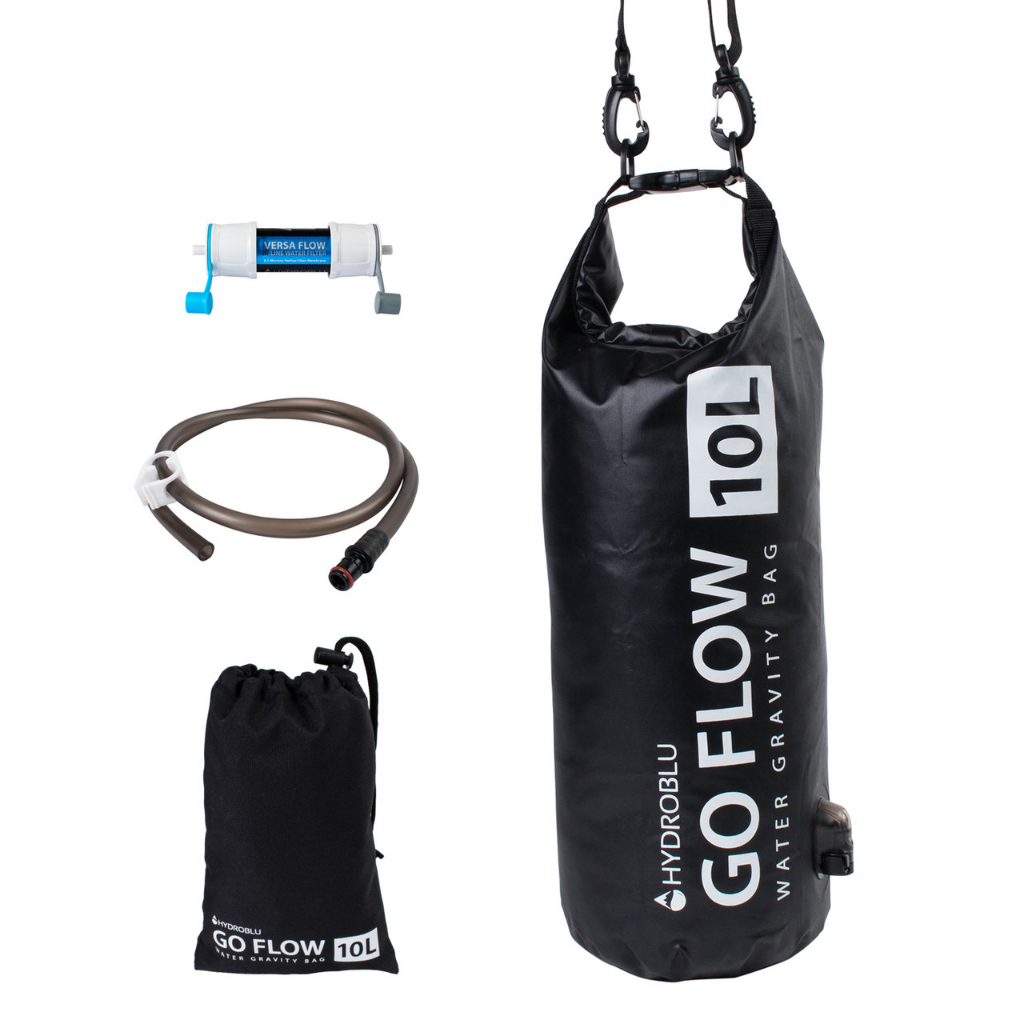 HYDROBLU Go Flow Water Gravity Bag with Versa Flow Water Filter
