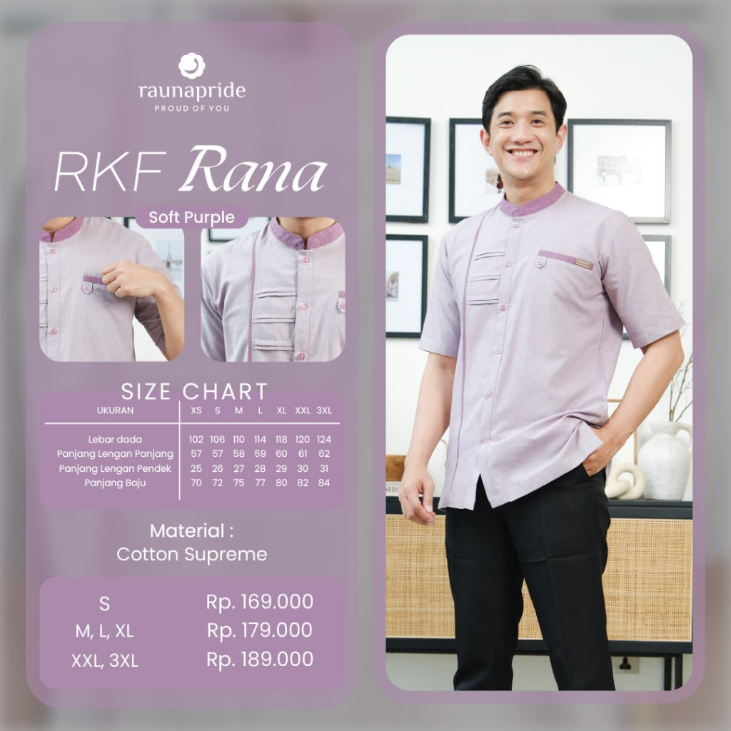 Baju Sarimbit Keluarga Rauna / Rana SR-Soft Purple / Fashion Muslim Lebaran