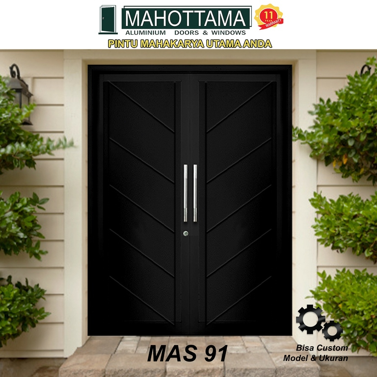 Pintu Aluminium Rumah Utama Minimalis 174 x 215 Kupu Tarung Doors Modern Bisa Custom MAS91 - Mahotta