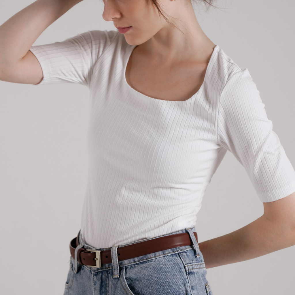 Mississippi Kaos U-Neck Wanita Lengan Pendek Premium LIN000369M