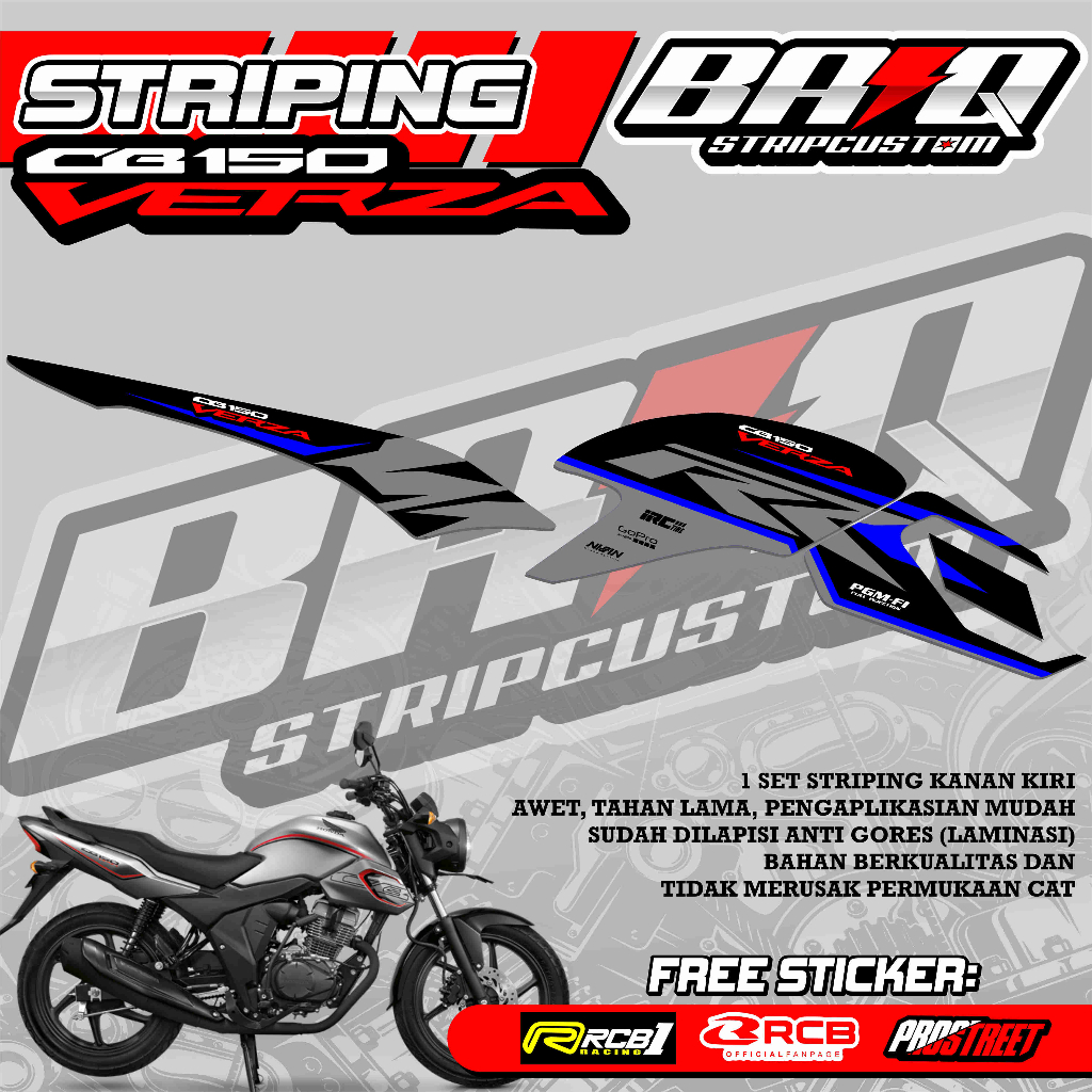 STICKER STRIPING CB 150 VERZA - STRIPING CB 150 VERZA PREMIUM GRAFIK 01
