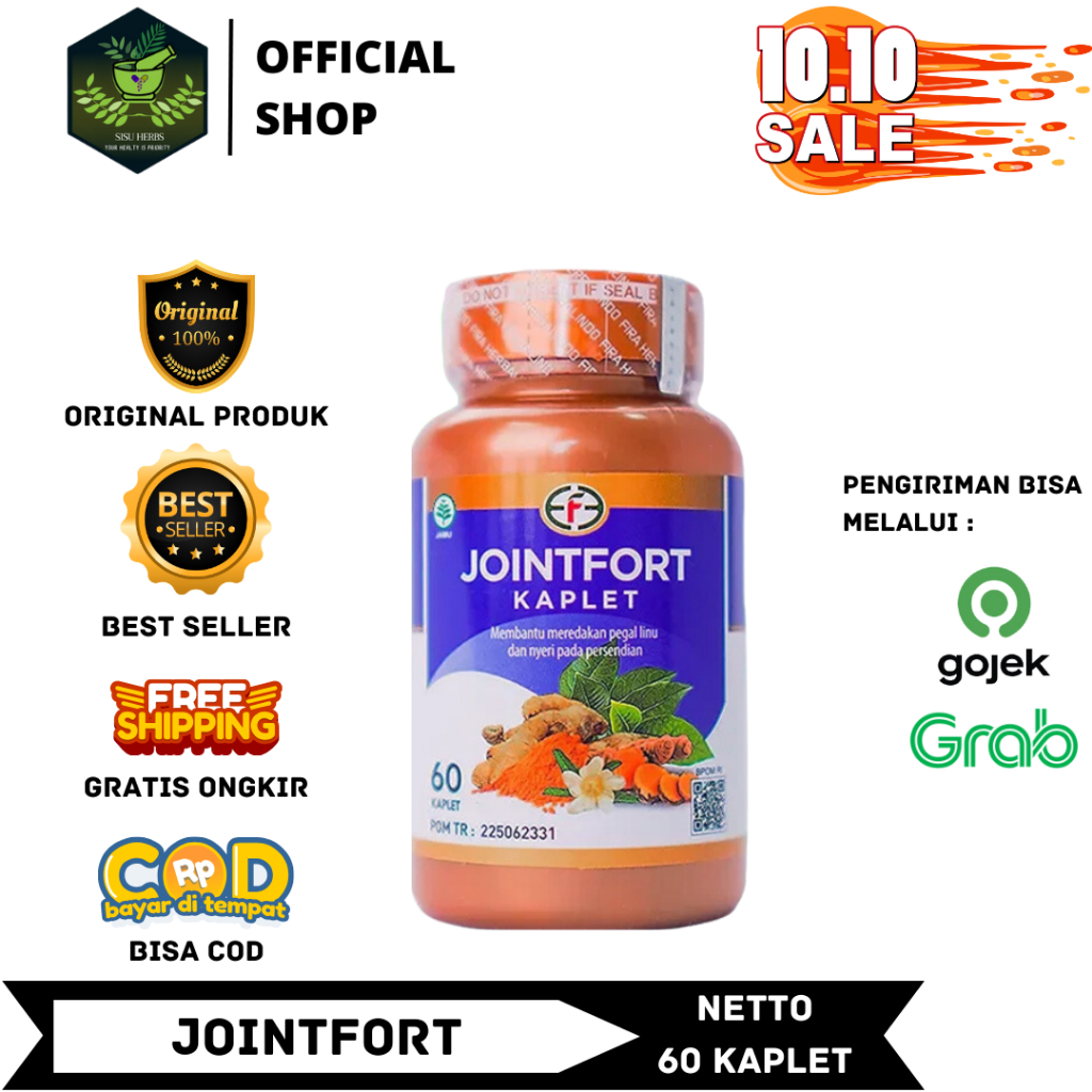 JOINTFORT Kaplet Obat Herbal Asam Urat Herbal Saraf Kejepit Pegal Linu Mengurangi Peradangan Kesehat