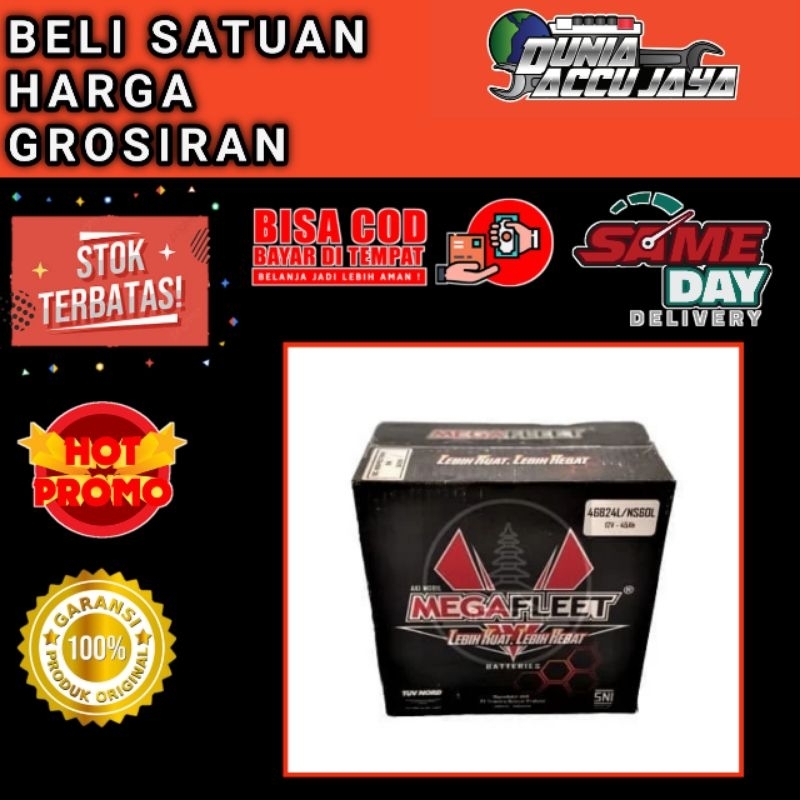 Aki mobil  megafleet ORI G-force NS60L ( 46b24L ) 45ah ( belum terisi air zuur )Corolla , Corona Ser