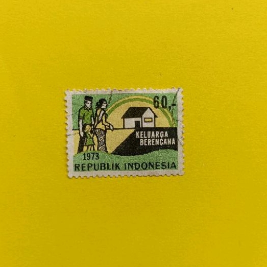 Perangko Kuno Keluarga Berencana Tahun 1973 Republik Indonesia senilai Rp60,-