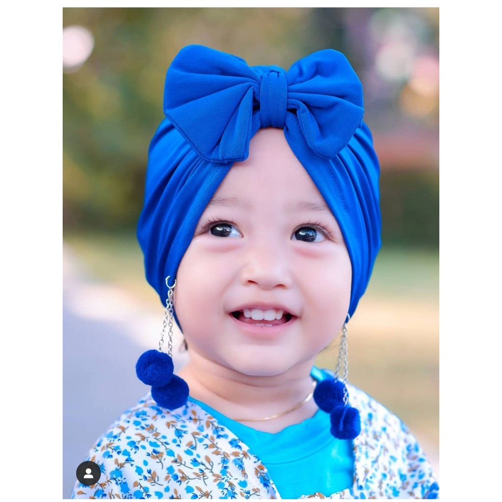 Turban Anak Bayi Double pom pom / duo pom pom / JILBAB BABY