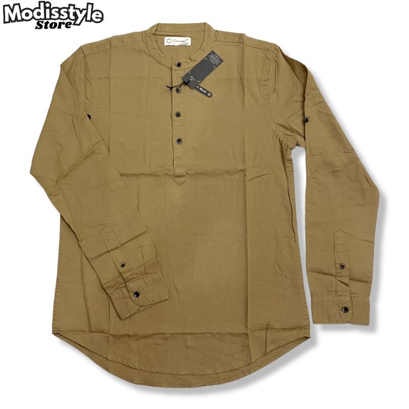 Kemeja Concept / Kemeja Concept Semi Kemko Lengan Panjang/ Kemeja Pria Kerah Shanghai Kancing Seteng