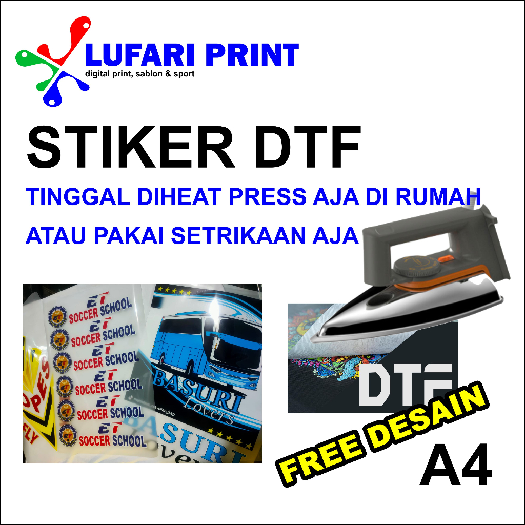 

Stiker DTF size A4 siap tempel di kaos, Desain Suka Suka