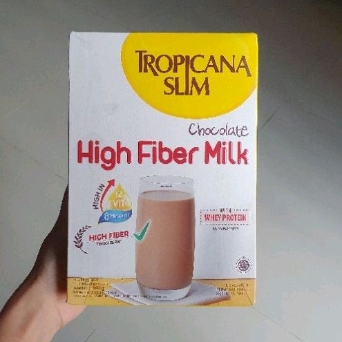 

Tropicana Slim HIGH FIBER MILK tinggi serat dan protein susu COKLAT 500gr.