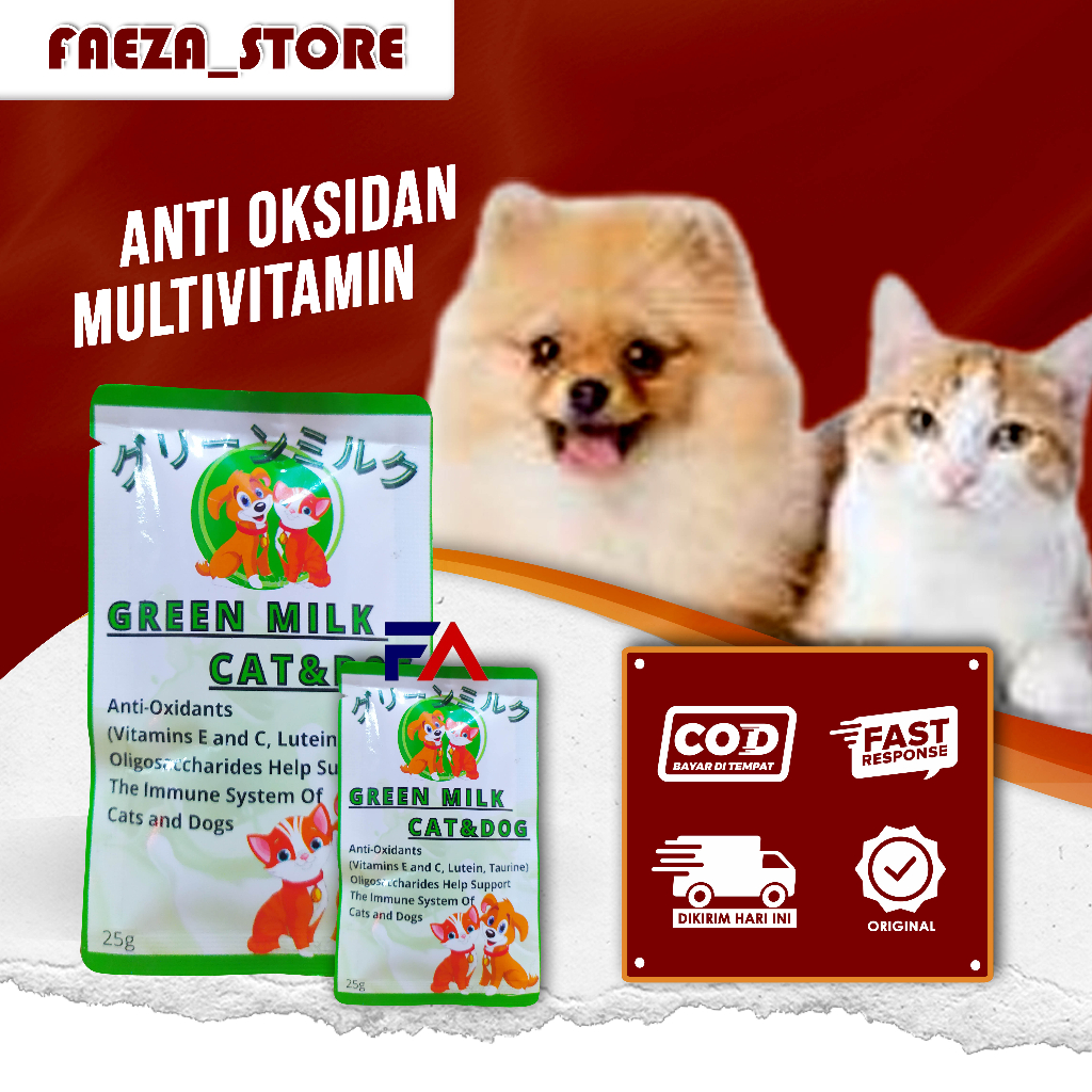 

Susu Kucing Anjing GREEN MILK 25 gr Susu Penggemuk Anak Kucing Anjing Bebas Lactosa FAEZA_STORE