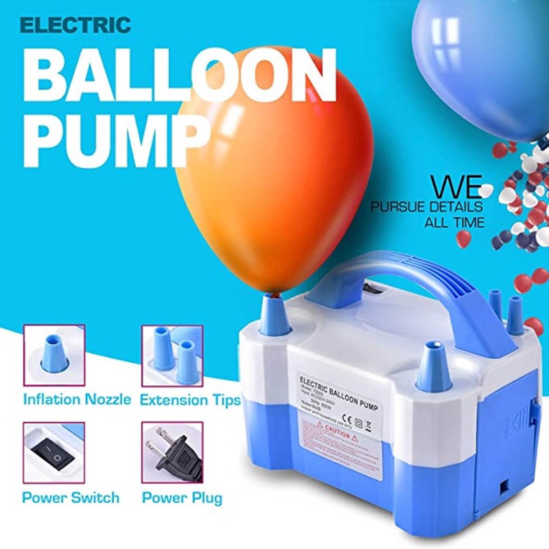 Pompa Balon elektrik / Electric balloon pump 2 Lubang Electric Balloon Pump Pompa Angin 2 IN 1 Vacum