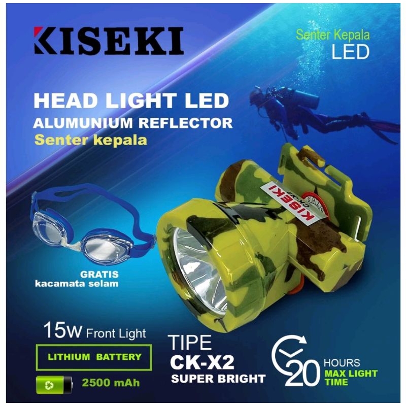 senter selam / senter kepala selam kiseki ckx2 / headlamp kiseki ckx2