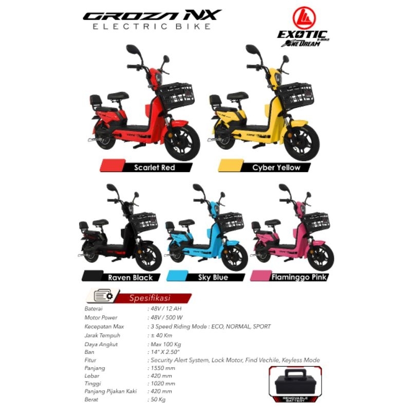 Sepeda Listrik Ebike Exotic GrozaNX Groza NX Grosa NX Groza NX