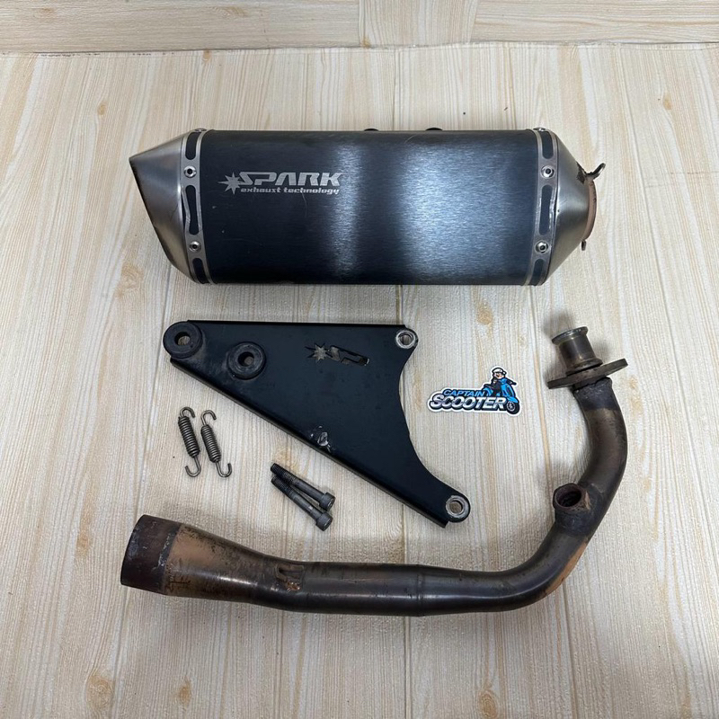 Exhaust Knalpot Spark Black FulL System Vespa Sprint Primavera S LX Second