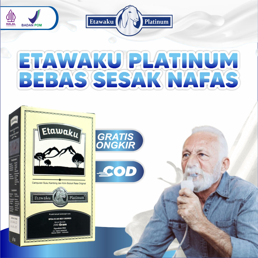 

ETAWAKU PLATINUM 100% SUSU KAMBING ETAWA ATASI MASALAH TULANG NYERI SENDI DAN NAPAS HARBA FAMILI KITA