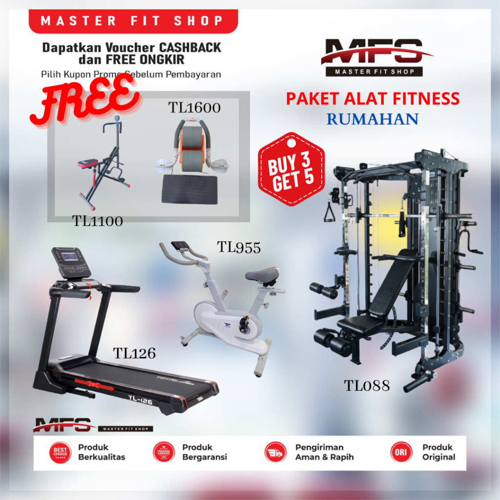 Diskon Paket alat fitness rumahan