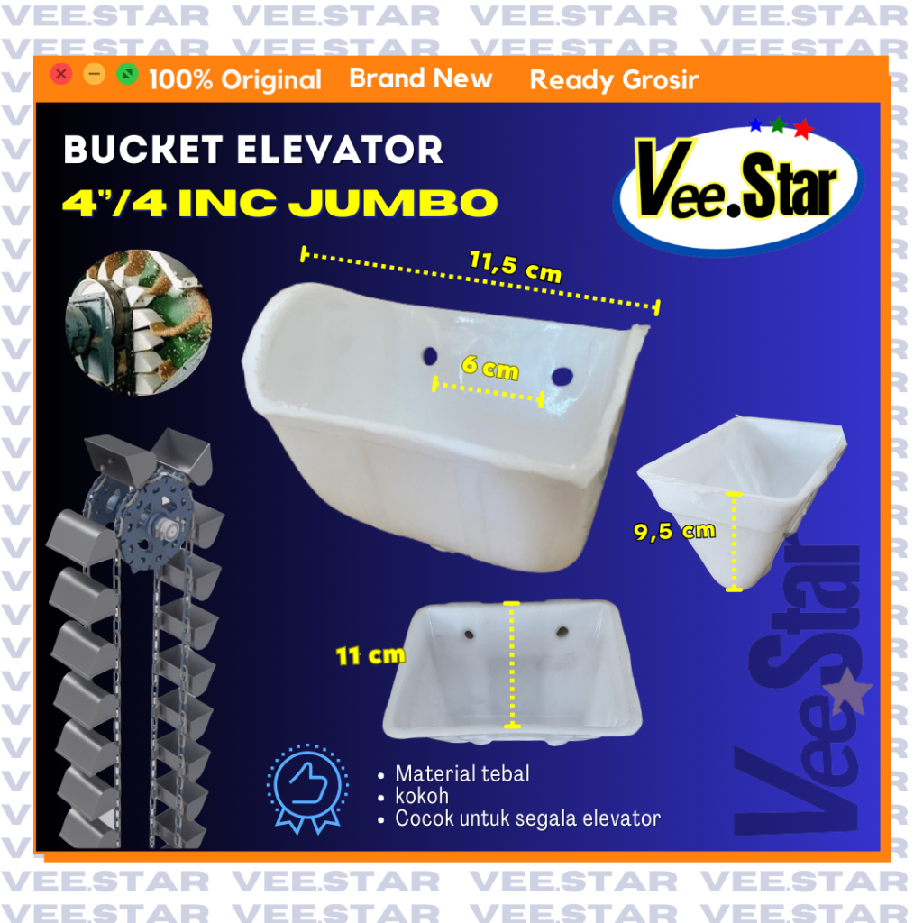 Bucket Elevator 4 inch Jumbo / Bucket Elevator 4 Inci Jumbo / Cintungan 4" Murah
