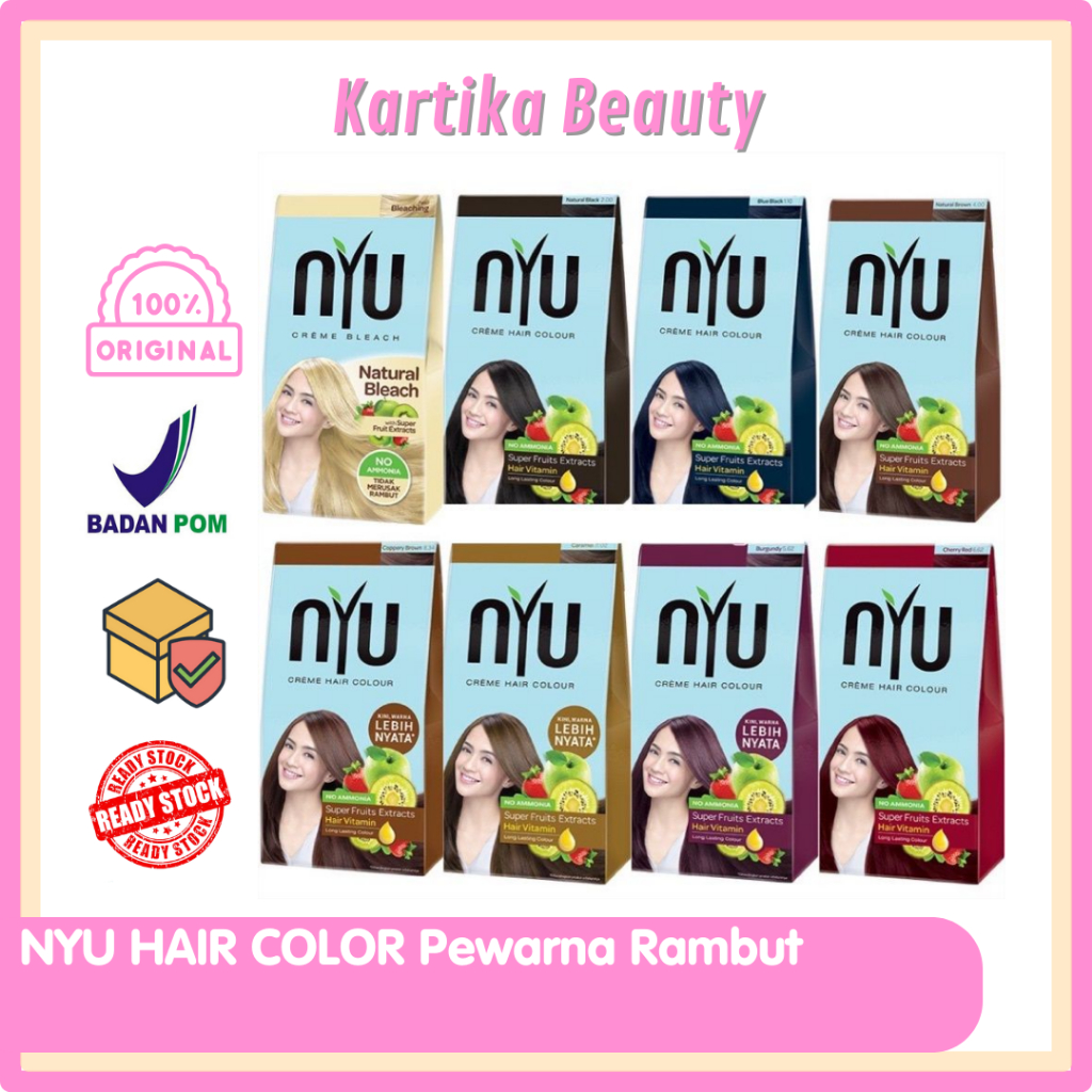 Nyu Creme Hair Color | Cat Semir Pewarna Rambut Niu | Pikok Nu dari Bahan Alami rambut tidak kering