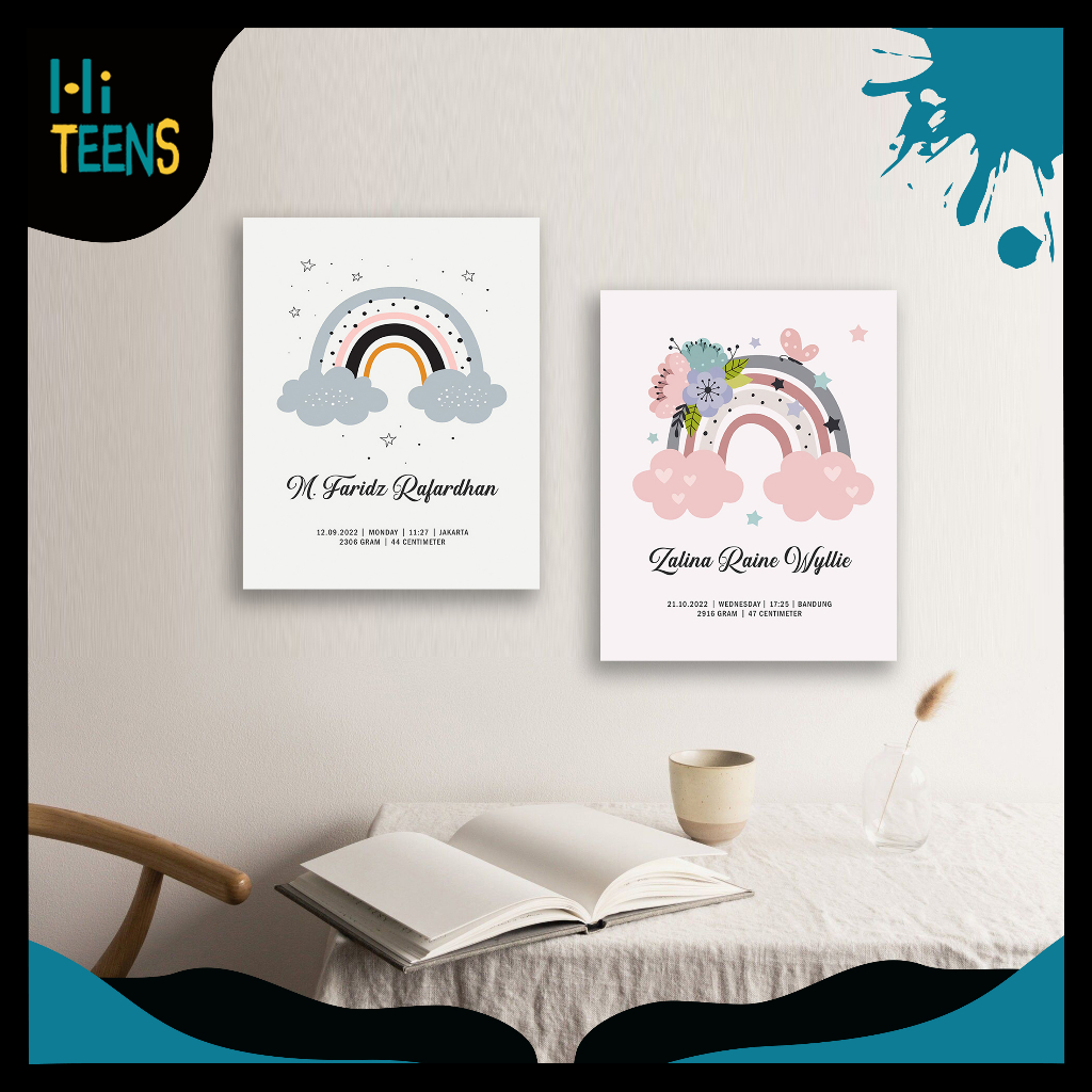 Cetak Frame Biodata Bayi | Newborn Baby Gift | Kado Lahiran