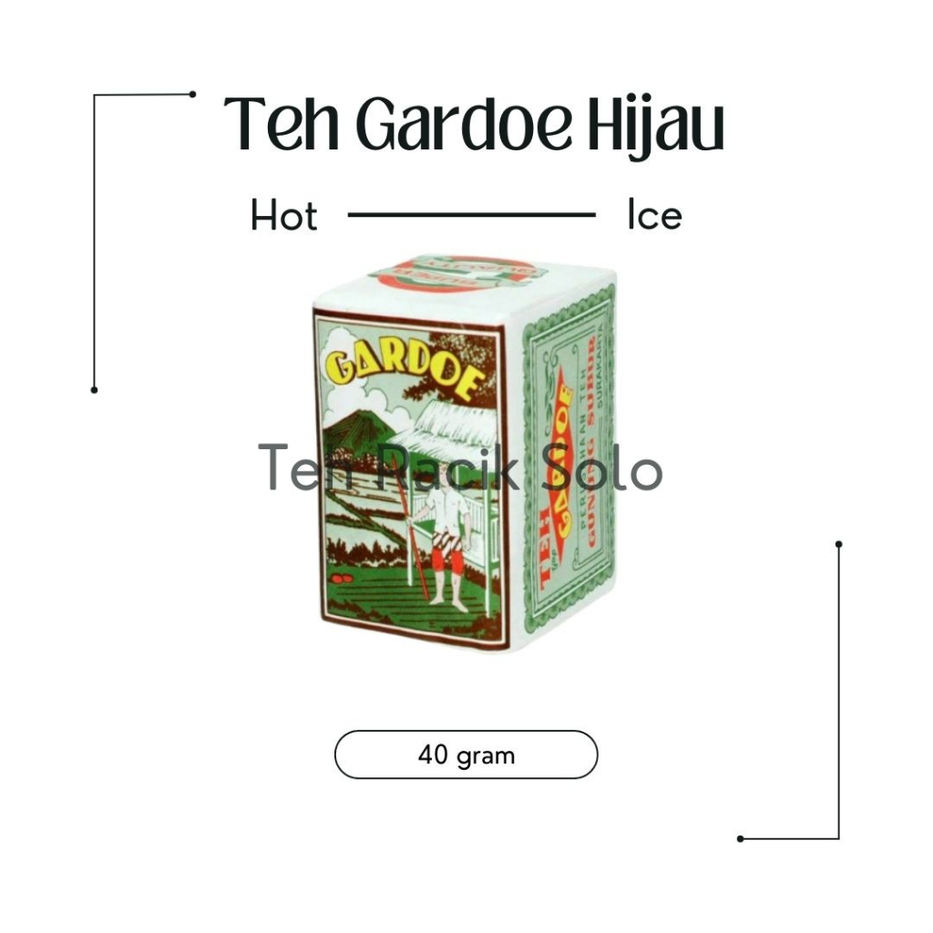 

Teh Gardoe Hijau 1 boss/press isi 10 pcs (40gram) teh khas solo