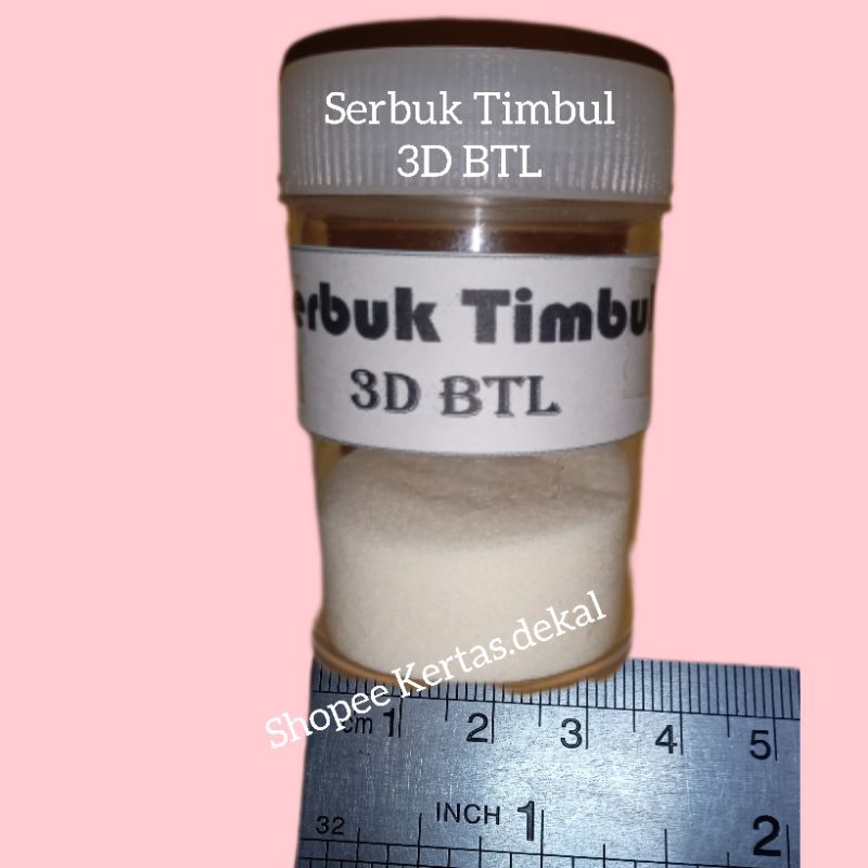 

Serbuk Timbul 3D BTL bubuk sablon percetakan kertas isi 1 botol kecil plastik Obat warna bening puff ajaib powder