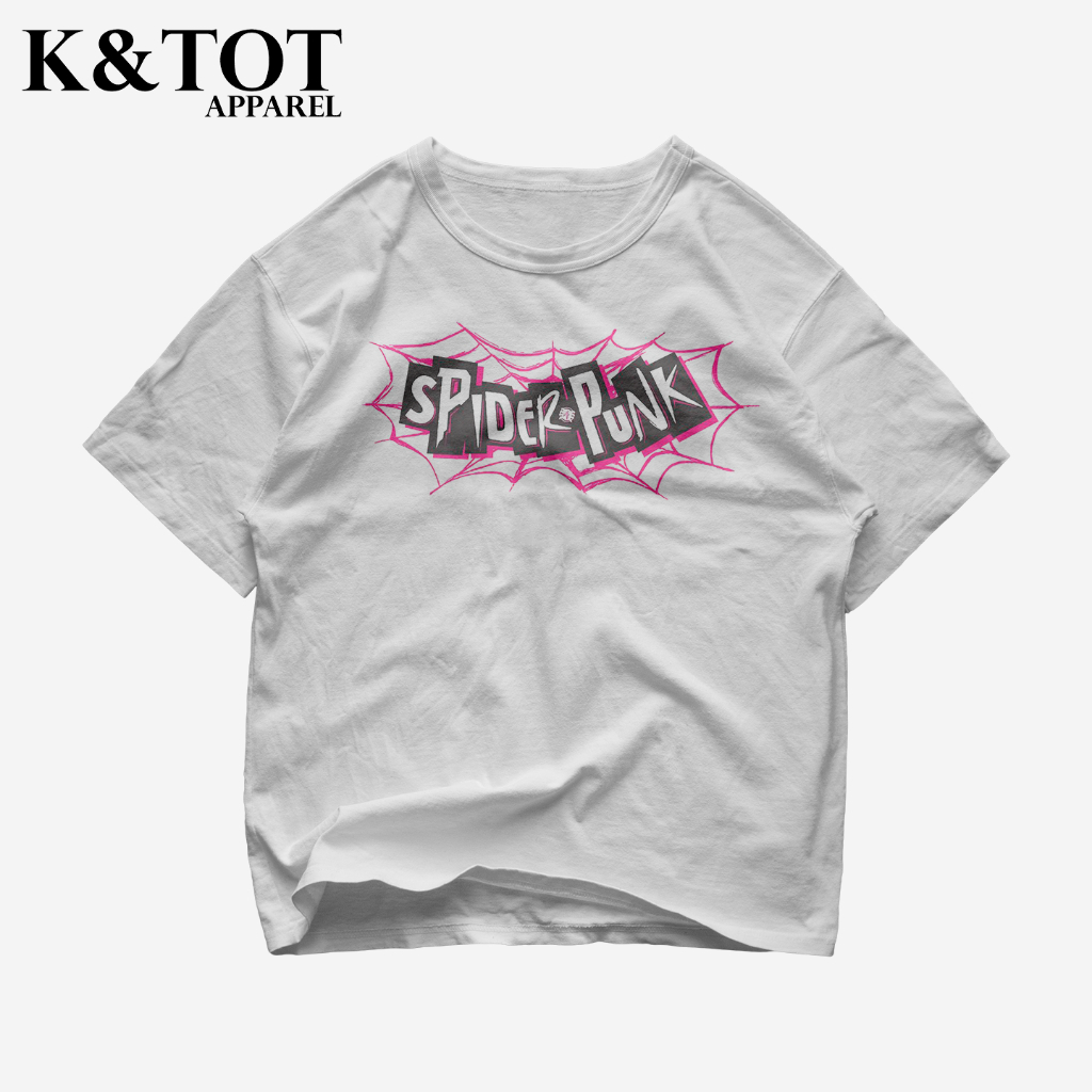 KNTOT - KAOS BAJU SPIDERMAN SPIDER-PUNK MARVEL AVENGERS | TSHIRT OVERSIZE VINTAGE PUTIH BOOTLEG - PR
