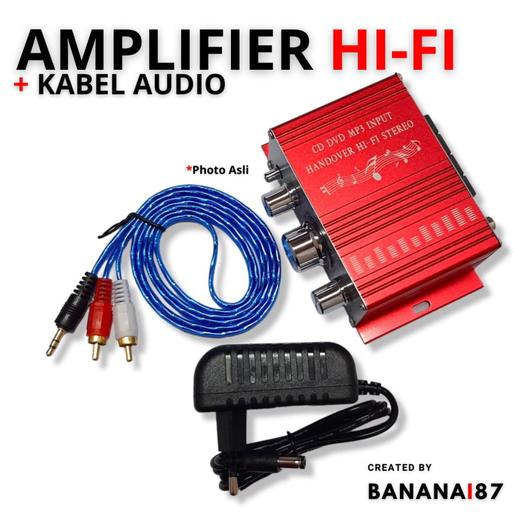 Mixer Ampli Amplifier Mini Hi-Fi Audio Stereo Speaker 2 Channel Treble Bass 20Watt