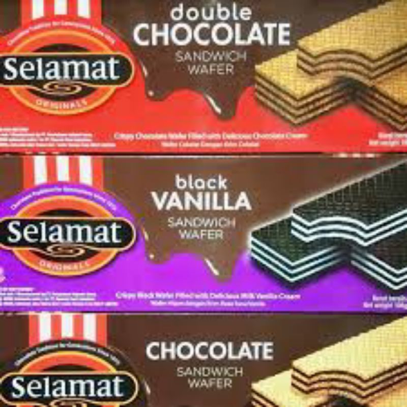 

Selamat Sandwich Wafer Double Choco/ Coklat/Vanila/ Wafer Selamat