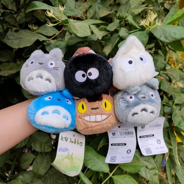SUN ARROW Gantungan Kunci Boneka Catbuss Totoro Biru Putih Kutu Hitam STUDIO GHIBLI ORIGINAL NEW TAG