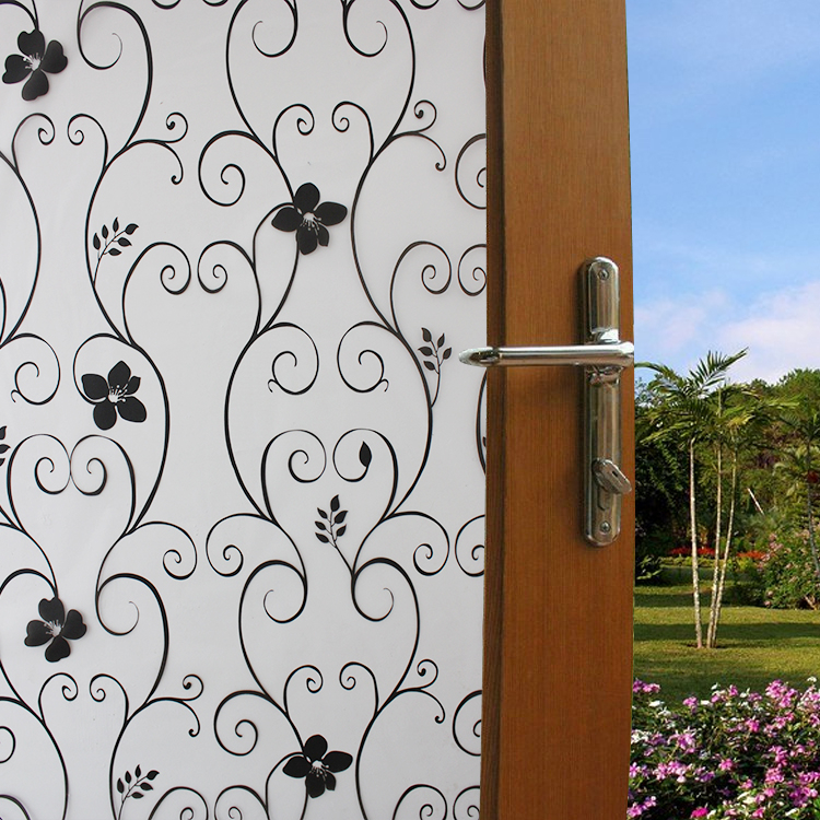 Stiker Kaca Jendela Rumah Tidak Tembus Pandang Ukuran 45cm x 100cm Motif Batik Hitam Sticker Sunblas