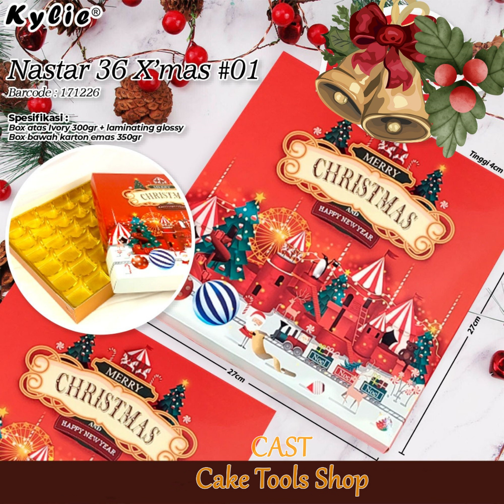

Kotak Box Nastar Christmas Natal 6x6 cavity 4 set