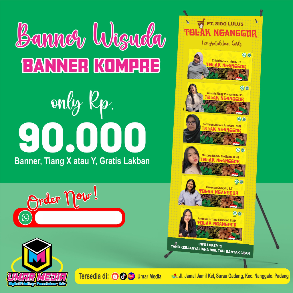 Paket Banner Wisuda Banner Graduation Cetak Kilat 1  Hari Jadi