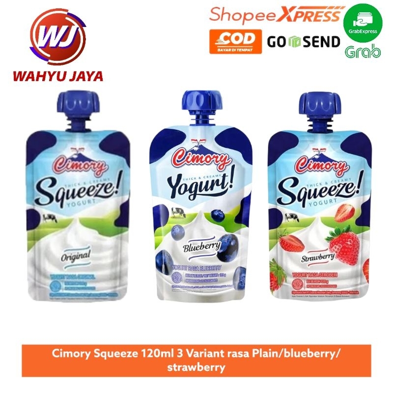 

Cimory squeeze yogurt 120gram 3 Variant Rasa Plain/Blueberry/