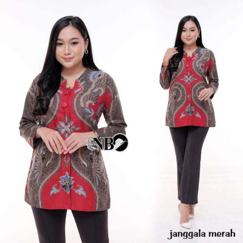 BAJU BATIK WANITA MODERN MONALISA GENES M,L,XL asli PEKALONGAN