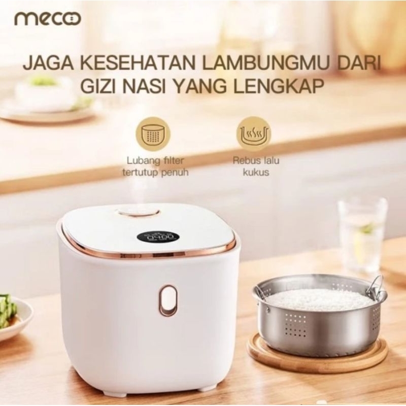 Meco Aesthetic Rice Cooker Low Carbo Low Sugar 400 Low Watt-1,5 Liter