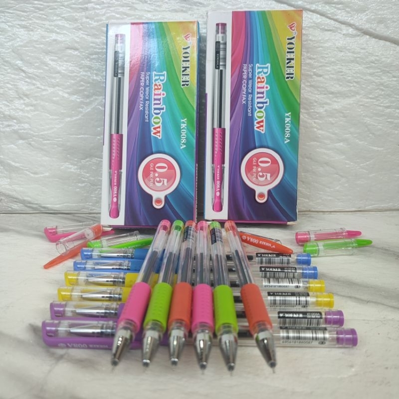 

Pen Gel YOEKER RAINBOW YK-008A isi 12 pcs 0.5 mm
