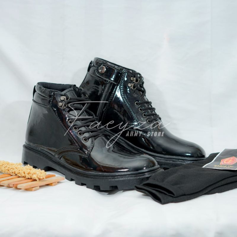 Sepatu Pdh Pria Sepatu Pdh TNI Sepatu Pdh Polri Sepatu Pdh Satpam Resleting Mengkilap/Doff