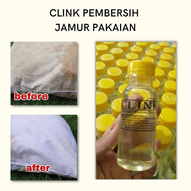 {Promo}Clink Pembersih Noda Jamur Pakaian Membandel Ampuh/Obat Penghilang Jamur Pakaian Mukenah Serb