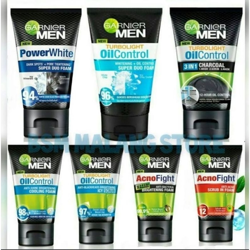 Garnier Men AcnoFight Scrub in Foam,Garnier Men AcnoFight Wasabi Foam,Garnier Men AcnoFight Whitenin