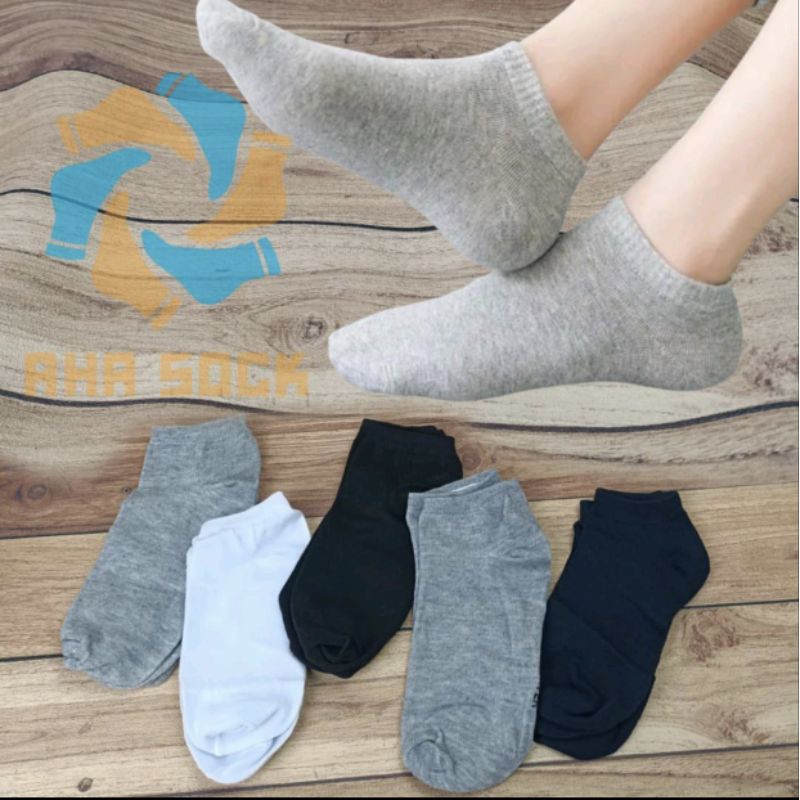 [Paket isi 3 Pasang] Kaos Kaki Pendek Mata Kaki Warna Polos Pria Wanita | Kos Kaki Cowok Cewek Lembu