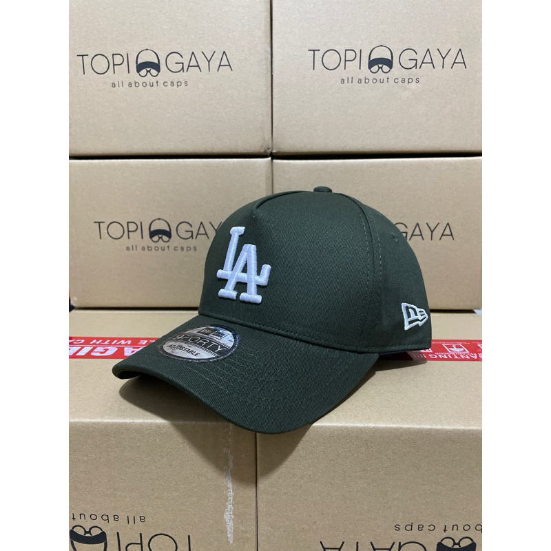 topi baseball hijau army logo LA