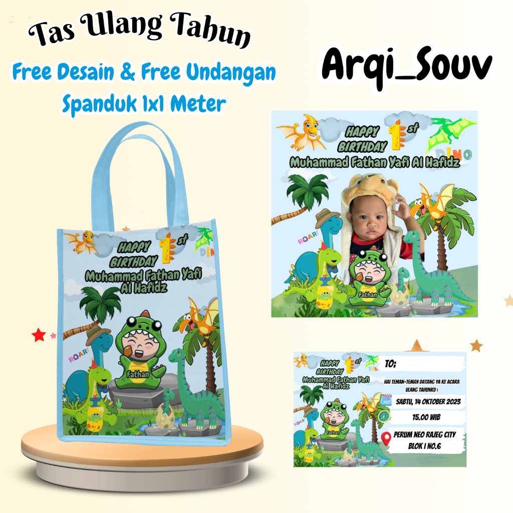 

50 Pcs Tas Ulang Tahun Anak Free Undangan Bingkisan Snack Cowok Cewek Custom Nama Foto Murah Unik Muat Kfc
